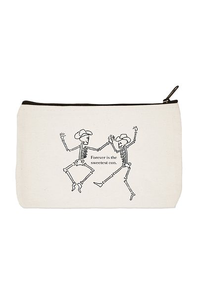designedfy Forever Is The Sweetest On Printed Cloth Makeup Bag Pen Holder Handbag