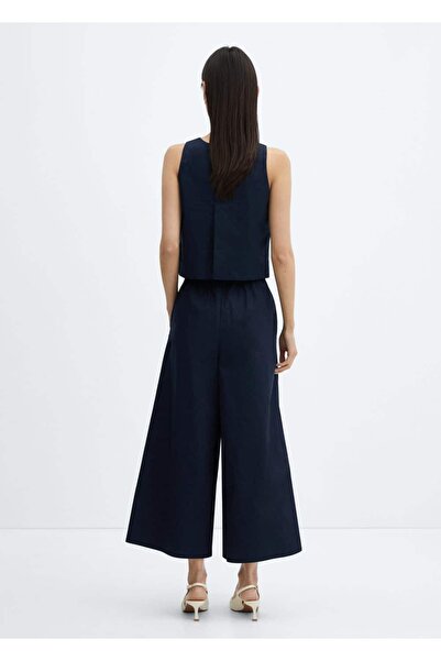 MANGO Woman Pamut rövid ujjú blúz