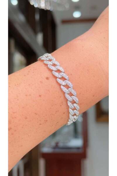Crystal Diamond Zirconia cdz türkiye garantili sertifikalı 8 karat princess bileklik