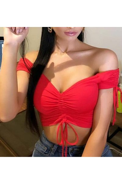 f-maskfashion GARNED BOWKNOT DETAIL HANGING CROP