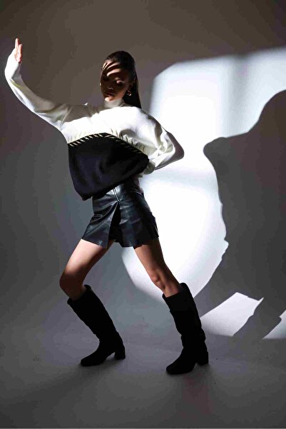 Jose Clothing Premium Collection Gold Embroidery Detail Stand Collar Long Sleeve Knitwear Sweater