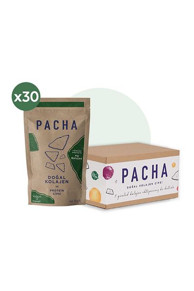 PACHA علبة من الكولاجين الطبيعي ورقائق البروتين بالزبادي والنعناع (شهر)
