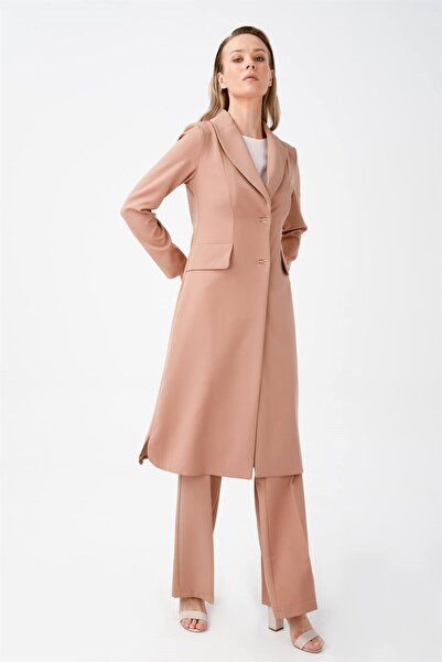 Esswaap Erkek Şal Yakalı Ceketli Takım Vizon