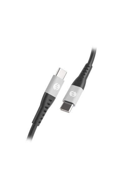 S-LINK SL-STM55TP 3A Fast Şarj TYPCE TO TYPCE Silver Data + Sarj Kablosu