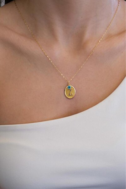 Tufanlar Kuyumculuk Altın Nazar Boncuklu Harf Kolye 14 Ayar