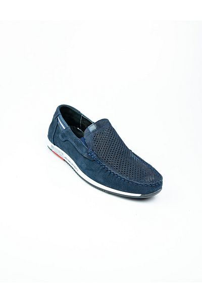JAMES FRANCO 5091 Navy Blue Nubuck Leather Men's Casual Shoes