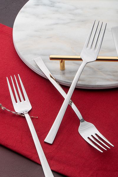 ACAR Karat Moon 6-Piece Steel Dinner Fork Set