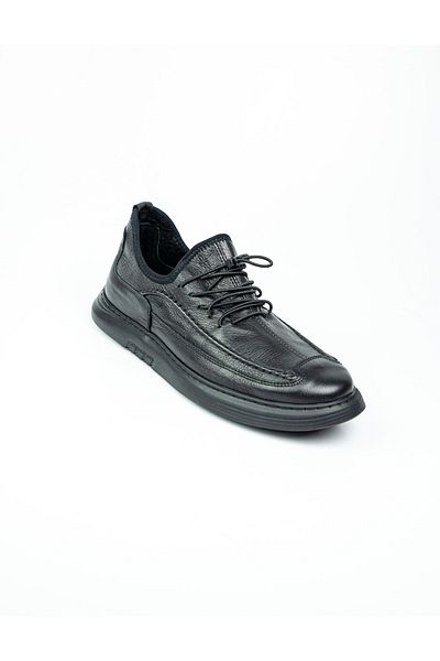JAMES FRANCO 6156 Black Leather Men's Casual Shoes