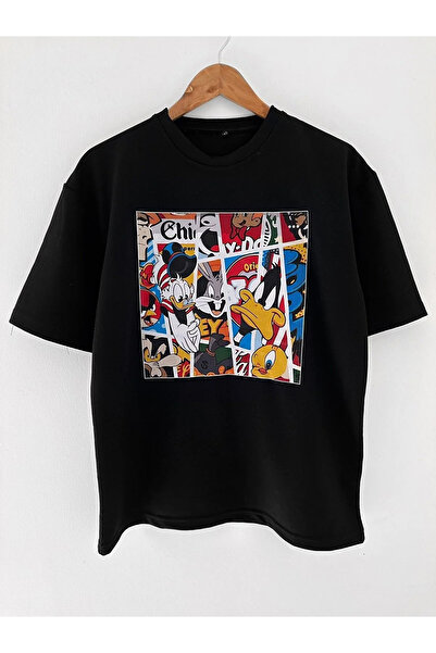 Machetta تي شيرت كبير الحجم مطبوع عليه شخصيات كرتونية للأطفال