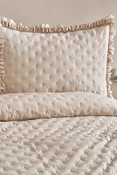 Karaca Home Viona Çift Kişilik Yatak Örtüsü Seti Bej