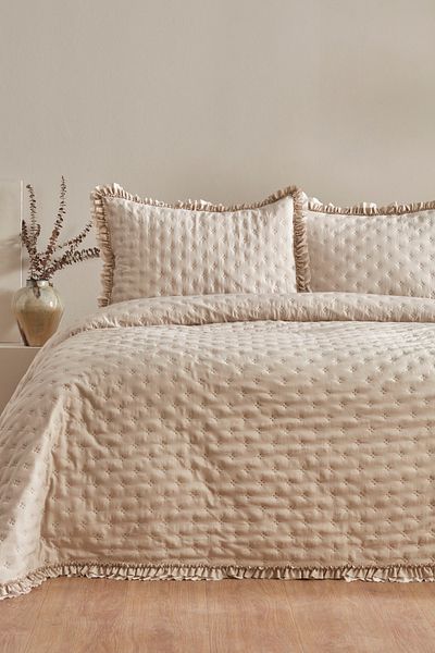 Karaca Home Set cuvertură de pat dublu Viona Bej