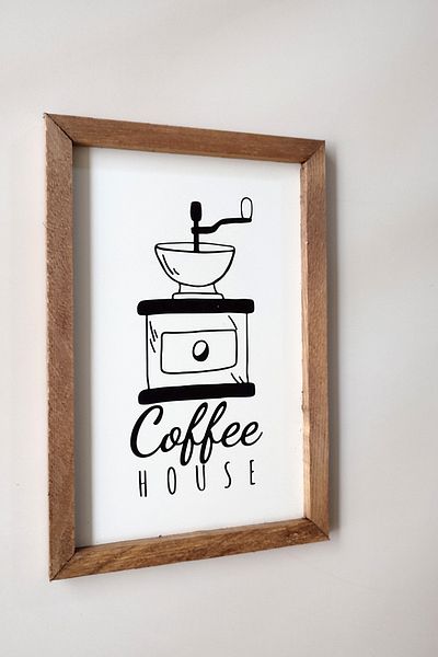 Tooall Πίνακας "COFFEE HOUSE" με ξύλινο πλαίσιο, εκτύπωση Mdf UV 3 mm