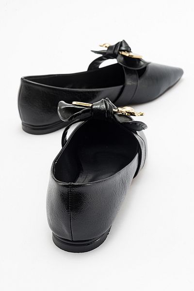 LuviShoes Жіночий бабет HELSI з чорним блискучим бантом