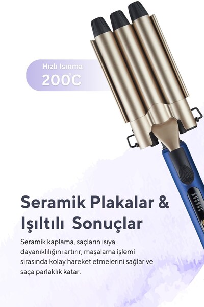 KUMTEL Profesyonel Seramik Wag Su Dalgası Saç Maşası