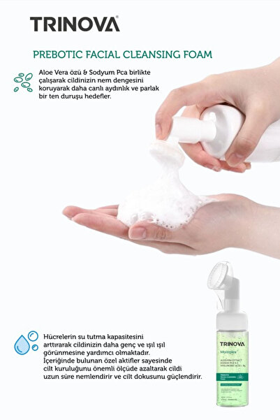 Trinova ALOEVERA YÜZ TEMİZLEME KÖPÜĞÜ 165 ml Özel Silikon Başlıklı Şişe