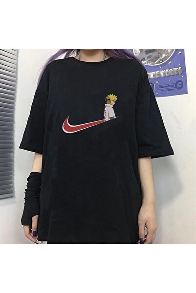 Le Savu Naruto Uzumaki cu imprimeu Culoare neagră Unisex supradimensionat tri...
