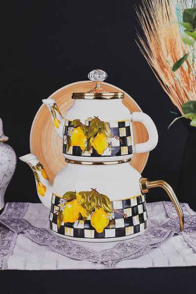 Miss Betty MİSS BETTY 9663 LİNDA SERİSİ EMAYE ÇAYDANLIK SETİ