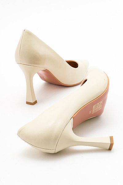 LuviShoes FOREST Ecru-Beige Skin Women's Heeled Shoes