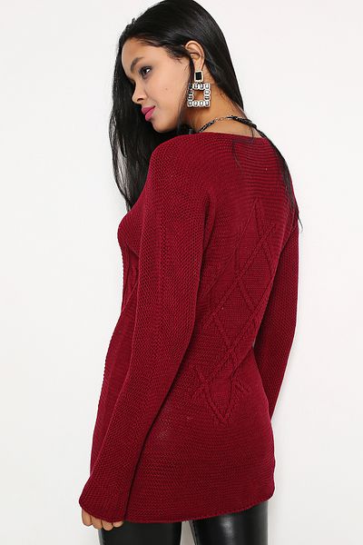 AVORWE Pulover din tricot jacquard cu decolteu în V