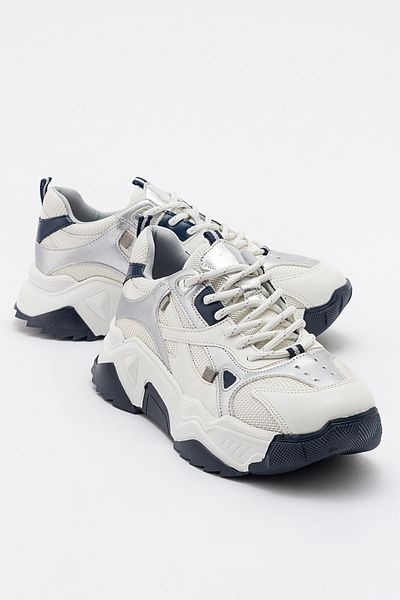 LuviShoes Pantofi de damă LECCE alb-marin