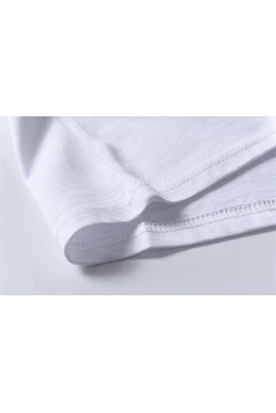 Le Savu Sponge Bob Square Shorts Baskılı Beyaz Renkli Unisex Oversize T-shirt