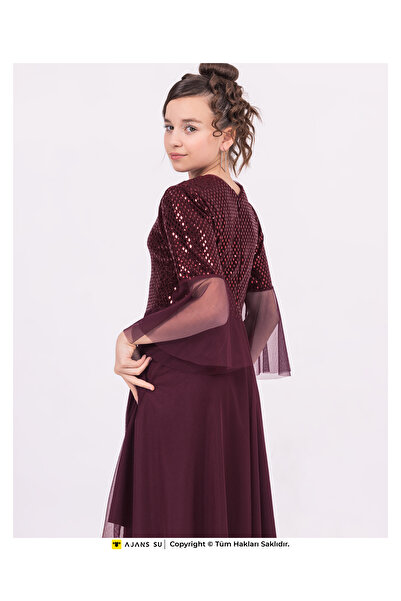 RAMON&ARTOS Rochie de mireasă și absolvire cu paiete scurtă din tul