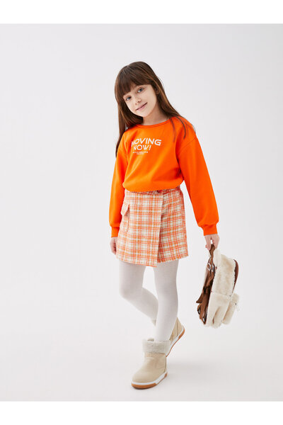 LC Waikiki Girl's Plaid Shorts Skirt - Elastic Waist