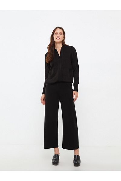 LC Waikiki Einfarbige Strickhose für Damen mit elastischem Bund