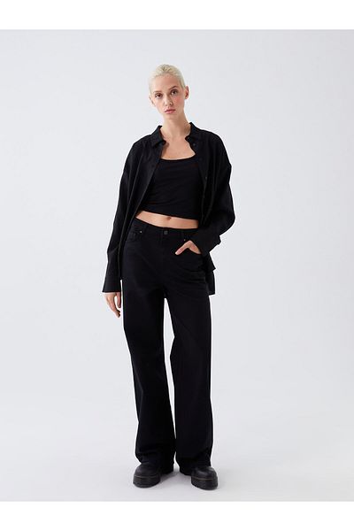 LC Waikiki High Waist Wide Leg Women's Jean Pants