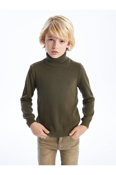 LC Waikiki Balıkçı Yaka Basic Uzun Kollu Erkek Çocuk Triko Kazak