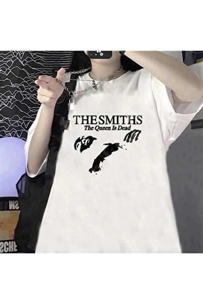Le Savu Μπλουζάκι The Smiths με τύπωμα σε λευκό χρώμα Unisex oversized