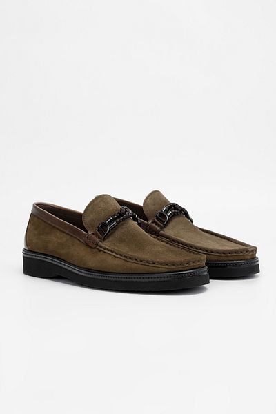 Valmenti Men's Tan Suede Genuine Leather Loafer Shoes