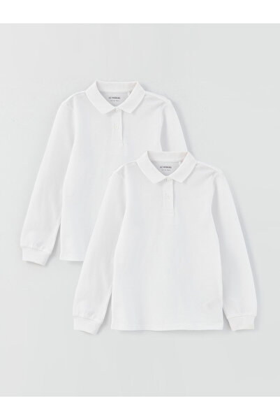 LC Waikiki Polo Neck Basic hosszú ujjú lány póló, 2 db-os csomag