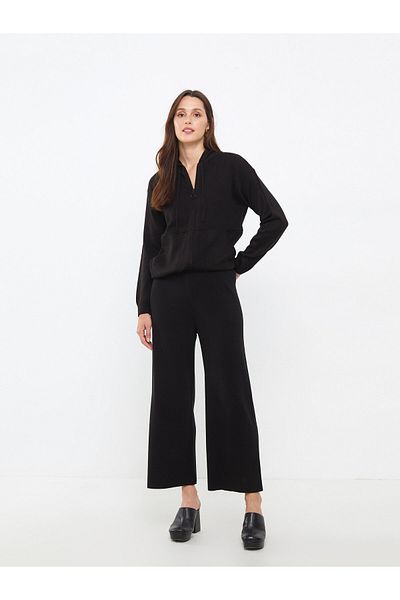 LC Waikiki Einfarbige Strickhose für Damen mit elastischem Bund