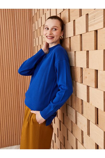 LC Waikiki Half Turtleneck Plain Long Sleeve Women's Knitwear Tunic