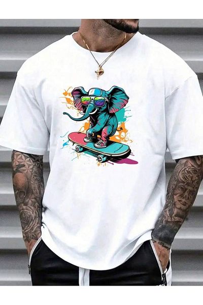 BYMEER Μπλουζάκι White Elephant Skateboard με στάμπα Oversize