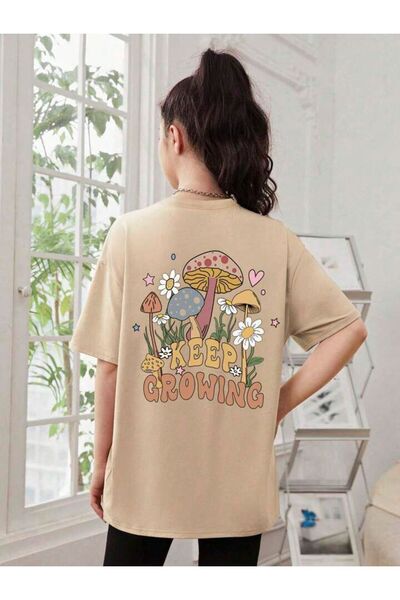 MANCY Παιδικό μπλουζάκι Keep Printed Cotton Crew Neck Oversize