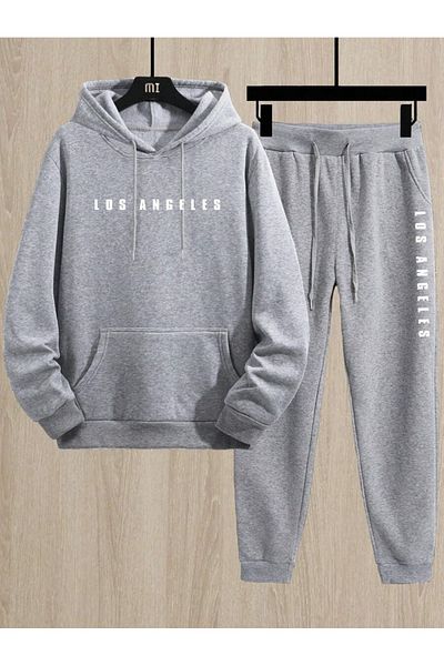 MOONBULL Set de trening cu glugă cu imprimeu LOS ANGELES pentru bărbați
