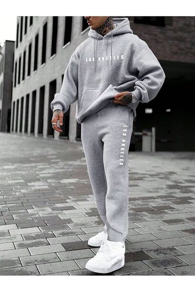 MOONBULL Set de trening cu glugă cu imprimeu LOS ANGELES pentru bărbați