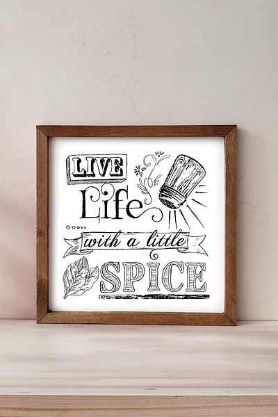 Wooden Factory Trăiește viața cu puțină SPICE, trăiește viața cu puțină SPICE Pictură cu rame din lemn