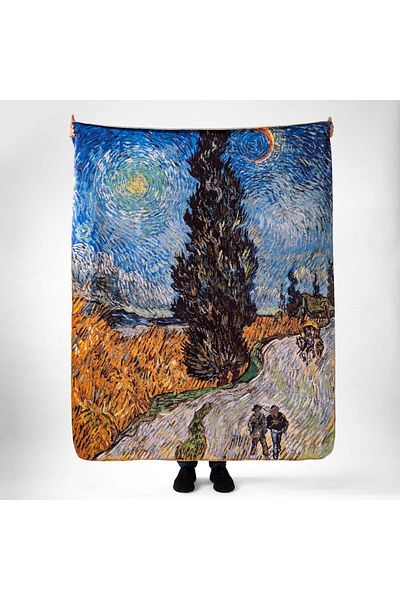 The Lucid Lab Road with Cypress and Star - Road Fleece TV Blanket with Cypress and Star