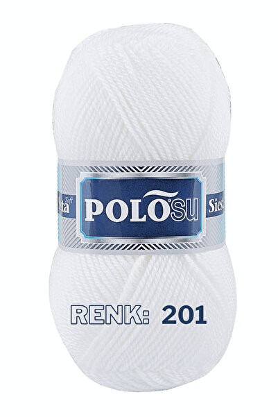Polosu Siesta Soft - Atkı Yelek Kazak El Örgü Ipliği - Beyaz - Renk: 201