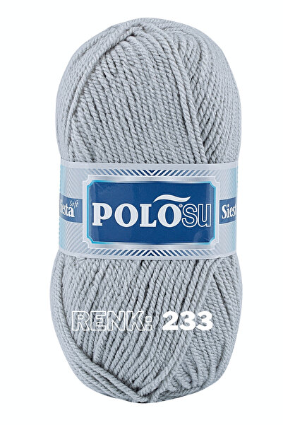 Polosu Açık Gri  Siesta Soft - Atkı Yelek Kazak El Örgü Ipliği : 233
