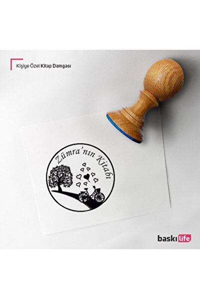 Baskı Life Kişiye Özel Kitap Damgası Kitap Mührü Kaşe Kitap Mühür Özel Damga