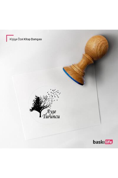 Baskı Life Ağaç Kişiye Özel Kitap Damgası Kitap Mührü Kaşe Kitap Mühür Özel D...