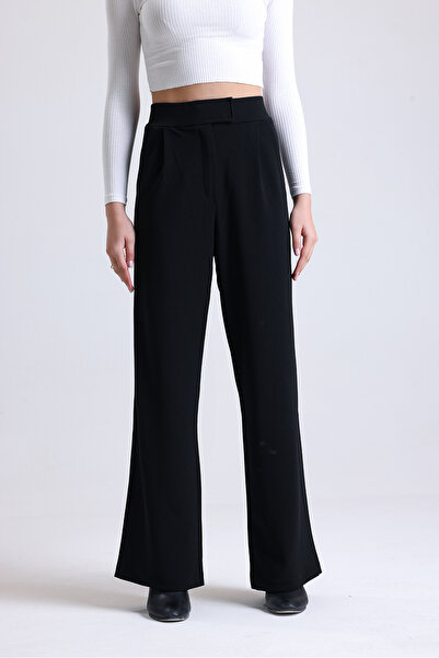 Ginevra بنطلون بالازو نسائي عالي الخصر من الليكرا مزود بشريط فيلكرو