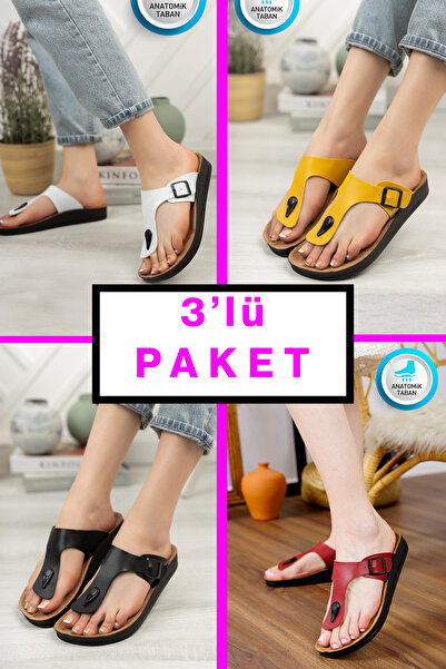 StWenn 3 Πακέτο Γυναικείες και Ανδρικές καλοκαιρινές παντόφλες Παντόφλες παρα...