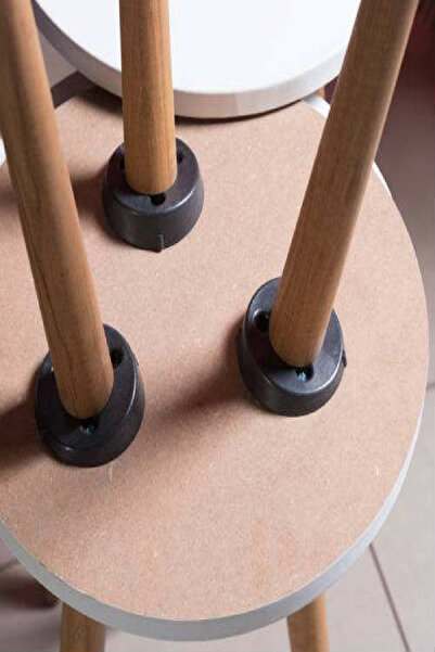 Evnalia 3 bucăți 40 cm picior conic din lemn de nuc masă de birou masă de cafea picior de copac din fag - include aparat din plastic