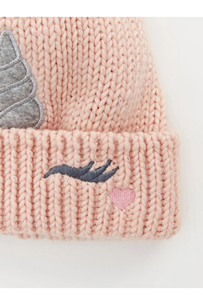 LC Waikiki LCW ACCESSORIES Nakışlı Kız Çocuk Triko Bere