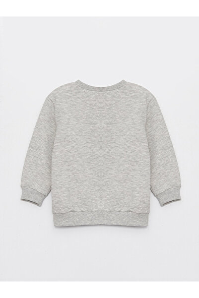 LC Waikiki LCW Crew nyakú nyomtatott hosszú ujjú baba fiú pulóver és melegítőnadrág szett 2 részes